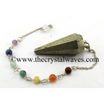 Pyrite Faceted Pendulum With Chakra Chain