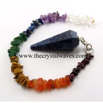 Sodalite Faceted Pendulum With Chakra Chips Chain