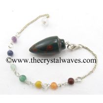 Blood Agate Smooth Pendulum With Chakra Chain