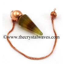 Fluorite Faceted Copper Modular Pendulum