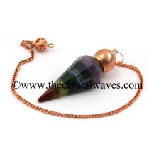 7 Chakra Bonded Faceted Copper Modular Pendulum
