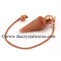 Peach Moonstone Faceted Copper Modular Pendulum