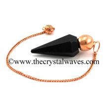 Black Tourmaline Faceted Copper Modular Pendulum