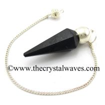 Black Agate Faceted Silver Modular Pendulum