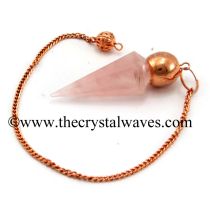 Rose Quartz Good Color Faceted Copper Modular Pendulum