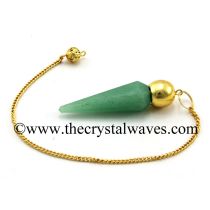 Green Aventurine Faceted Gold Modular Pendulum