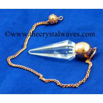 Crystal Quartz A Grade Faceted Copper Modular Pendulum