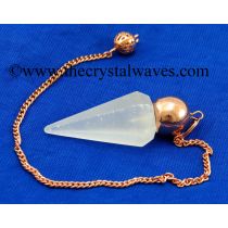 Selenite Faceted Copper Modular Pendulum