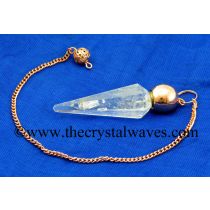 Crystal Quartz B Grade Faceted Copper Modular Pendulum
