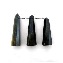 Blue / Black Tiger Eye Agate 2&quot; to 3&quot; Pencil 6 to 8 Facets