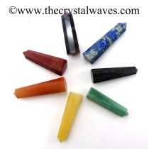 2&quot; to 3&quot; Pencil 6 to 8 Facets Chakra Set 