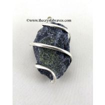 Blue Aventurine Hammered Nuggets Cage Wrapped Pendant