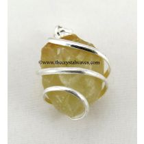 Yellow Aventurine Hammered Nuggets Cage Wrapped Pendant