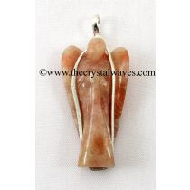 Sunstone Angel Wire Wrapped Pendant 