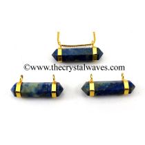 Lapis Lazuli Double Point Flat Gold Pencil Pendant