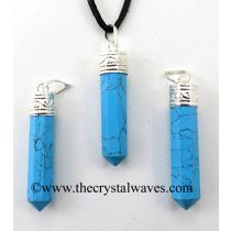 Turquoise Manmade Capped Pencil Pendant