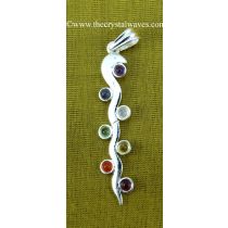 Snake Stick Chakra Metal Pendant