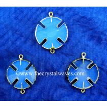 Opalite Viking's Cross Gold Electroplated Connector / Pendant