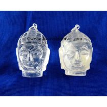 Crystal Quartz Buddha Head Pendant