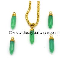 Chrysoprase C.D. Chalcedony Small Bullet Gold Electroplated Pendant