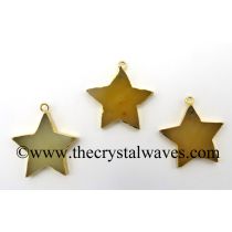 Yellow Aventurine Star Gold Electroplated Pendant