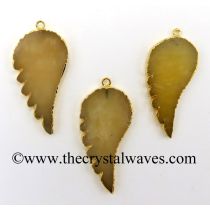 Yellow Aventurine Angel Wing Gold Electroplated Pendant