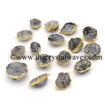 Geode Bowls Gold Electroplated Connector Pendants