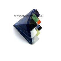 Lapis Lazuli Lemurian Master Pyramid With 9 Gemstone Pyramid At Bottom