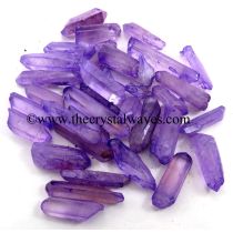 Purple Aura Dyed Crystal Quartz A Grade Raw Pencil Points