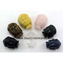 Mix Assorted Gemstones Small Buddha Head
