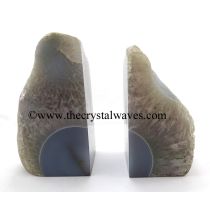 Natural Chalcedony Book Ends