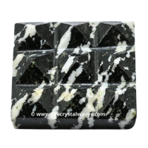 Black & White Tourmaline 9 Pyramid Lemurian Power Plate