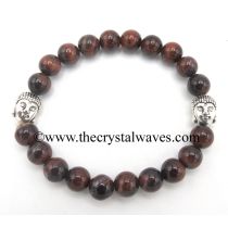 Red Tiger Eye Agate 8 mm   with Buddha Charm