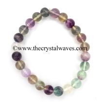 Multi Fluorite 8 mm Round Beads Bracelet