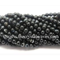 Black Banded Sulemani Agate 8 mm Round Beads