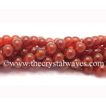 Red Agate Chalcedony 8 mm Round Beads