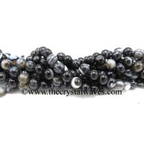 Black Banded Sulemani Agate Eye Design 8 mm Round Beads