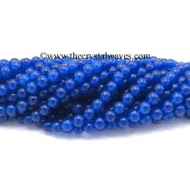 Blue Dark Dyed Quartz 8 mm Round Beads