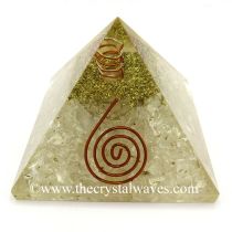 Selenite Chips Orgone Pyramids With Copper Wrapped Crystal Point