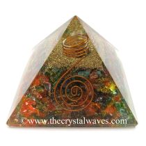 Chakra Orgone Pyramids Dyed Quartz With Copper Coil