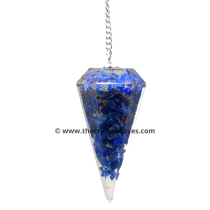Lapis Lazuli Chips Orgone Faceted Pendulum