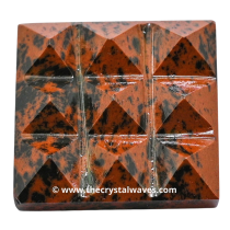 Mahogany Obsidian 9 Pyramid Lemurian Power Plate