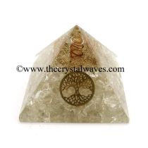 Crystal Quartz Chips Orgone Pyramid With Tree Of Life Symbol