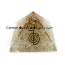 Crystal Quartz Chips Orgone Pyramid With Cho Ku Rei Symbol