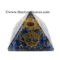 Lapis Lazuli Chips Orgone Pyramid With Tree Of Life Symbol