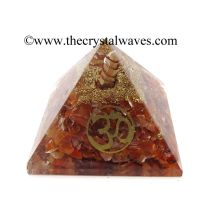 Carnelian Chips Orgone Pyramid With Om Symbol