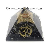 Black Tourmaline Chips Orgone Pyramid With Om Symbol