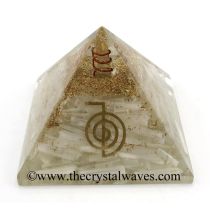 Selenite Chips Orgone Pyramid With Cho Ku Rei Symbol