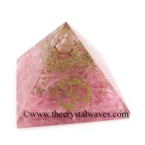 Rose Quartz Chips Orgone Pyramid With Om Symbol