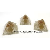 Crystal Quartz Chips Orgone Pyramid With Flower Of Life Symbol